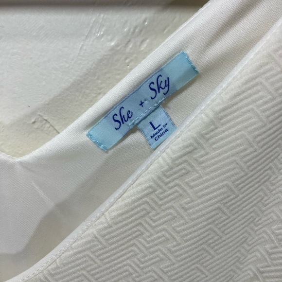 She + Sky  V-neck/back Sleeveless Swing Hem Dress SZ Large - Picture 5 of 9